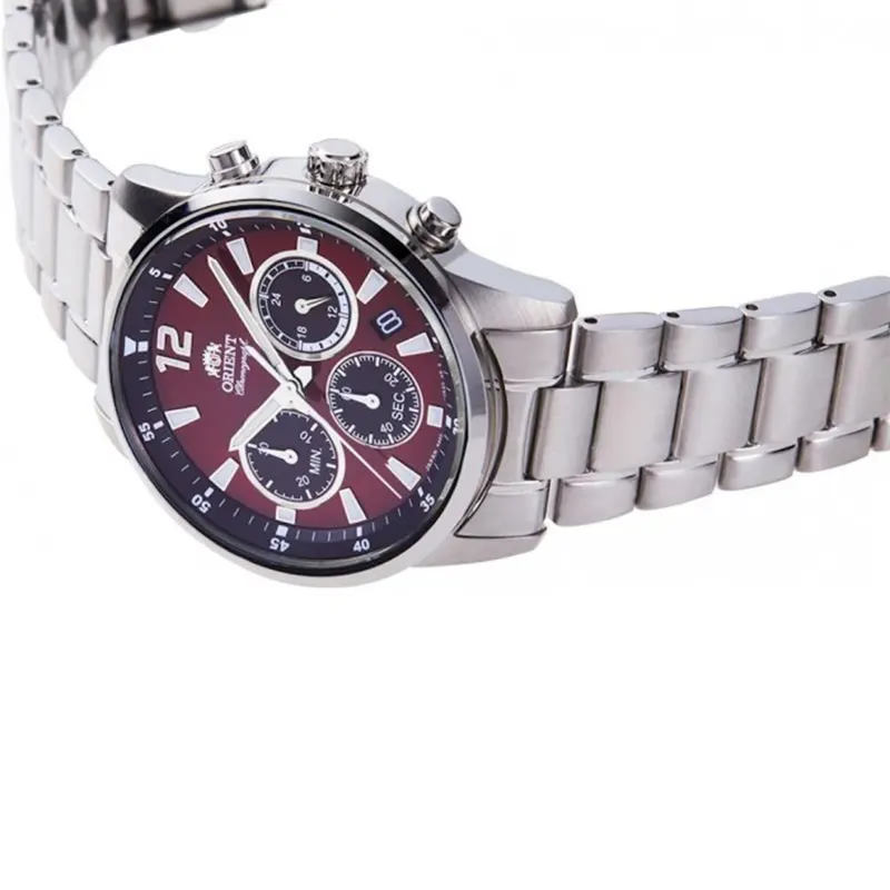 Orient Sports Chronograph Maroon Dial Men's Watch | RA-KV0004R10B